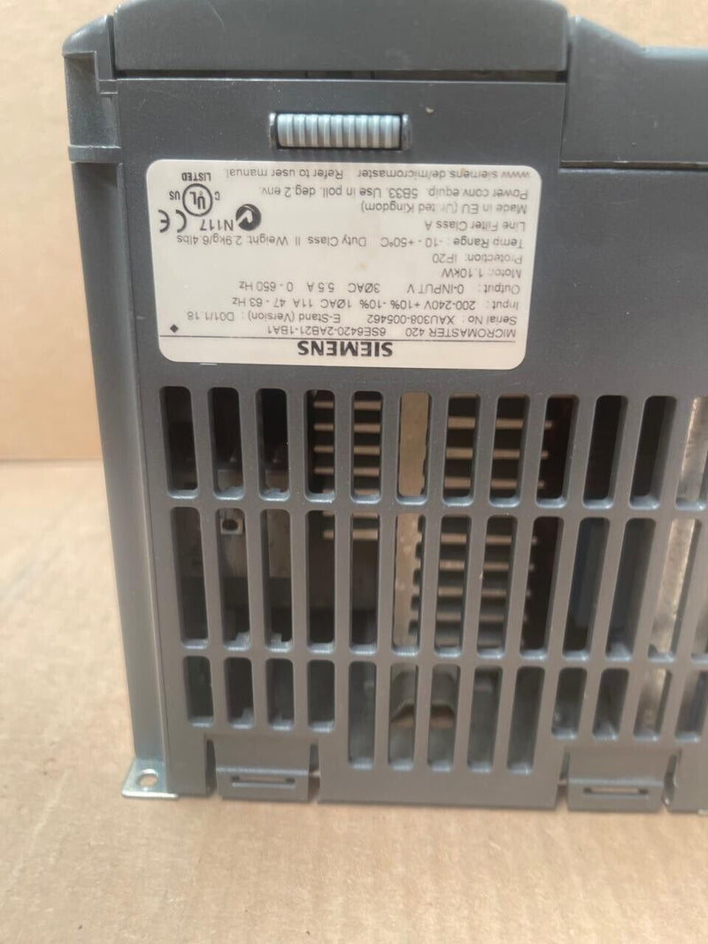 Siemens - 6SE6420-2AB21-1BA1 - MICROMASTER 420, 1.1 kW, 1-Phase, 240V AC