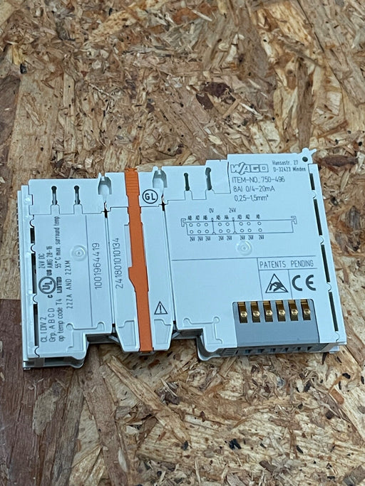 WAGO - 750-496 - 8-Channel Analog Input Module, 0/4–20 mA, 12-bit, IP20