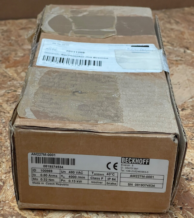 Beckhoff - AM227M-0001 - Synchronous Servomotor, 0.13 kW, 4000 RPM