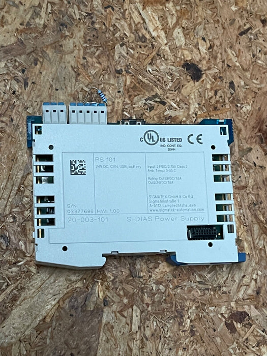 Sigmatek - PS 101 - S-DIAS Power Supply Module, 24 V DC, with CAN & USB