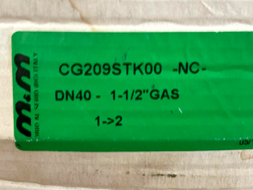 M&M CG209STK00 2-way angle seat valve DN40 - 1-1/2"GAS