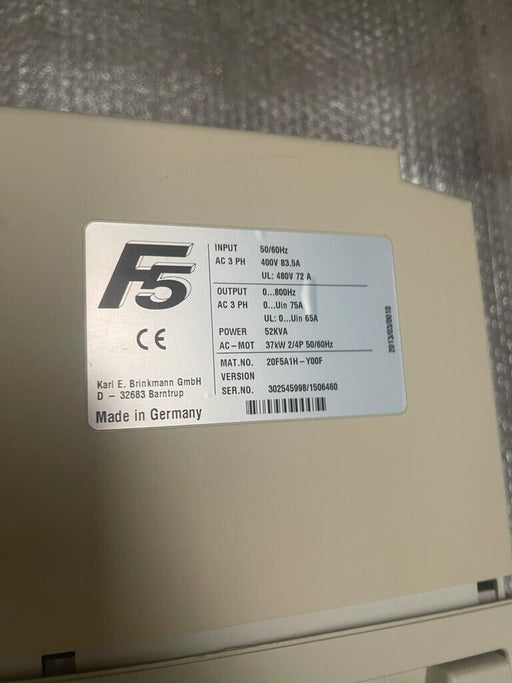 KEB COMBIVERT F5 20F5A1H-Y00F Drive Controller 37kW - 781 Hours Runtime
