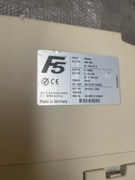 KEB COMBIVERT F5 19F5C1H-350F Drive Controller 30kW - 1830 Hours Runtime