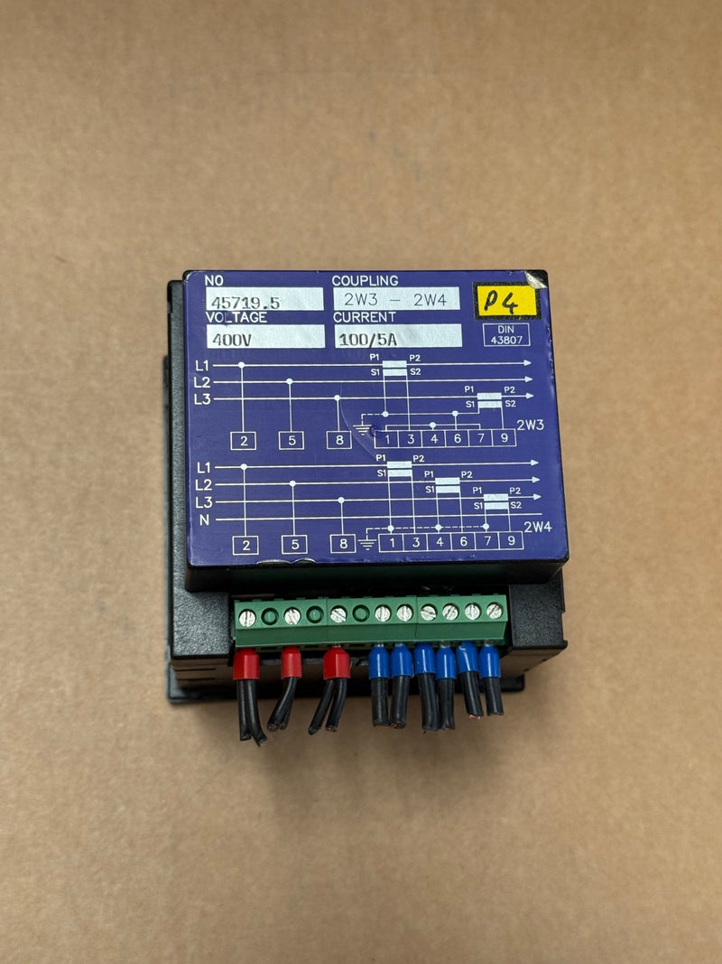 DEIF – 45719.5 – Analog kW Power Meter 96×96mm 400V 100/5A DIN 43807