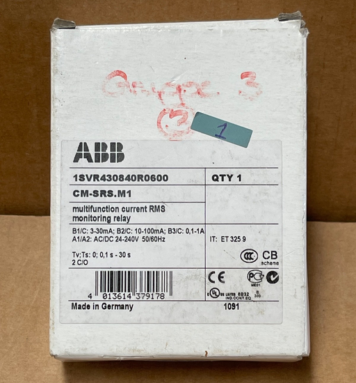 ABB – 1SVR430840R0600 – CM‑SRS.M1 Current Monitoring Relay 3 mA–1 A 24–240 V