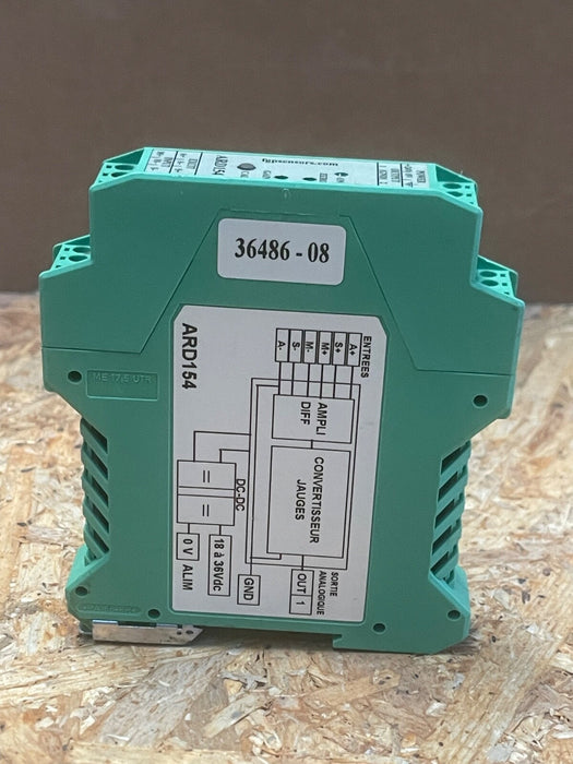 FGP Sensors – ARD154 – DIN‑Rail Bridge Amplifier, ±10 V / 4–20 mA Output, 24VDC