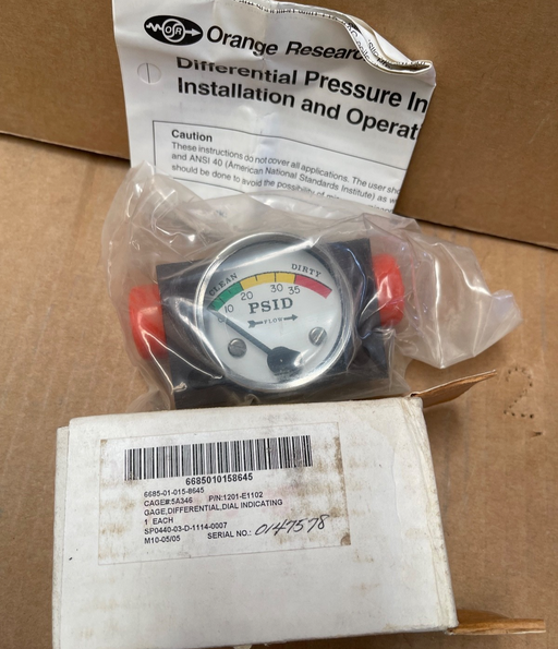 Orange Research – 1201‑E1102 – Differential Pressure Gauge/Flow‐Meter 3000 psig