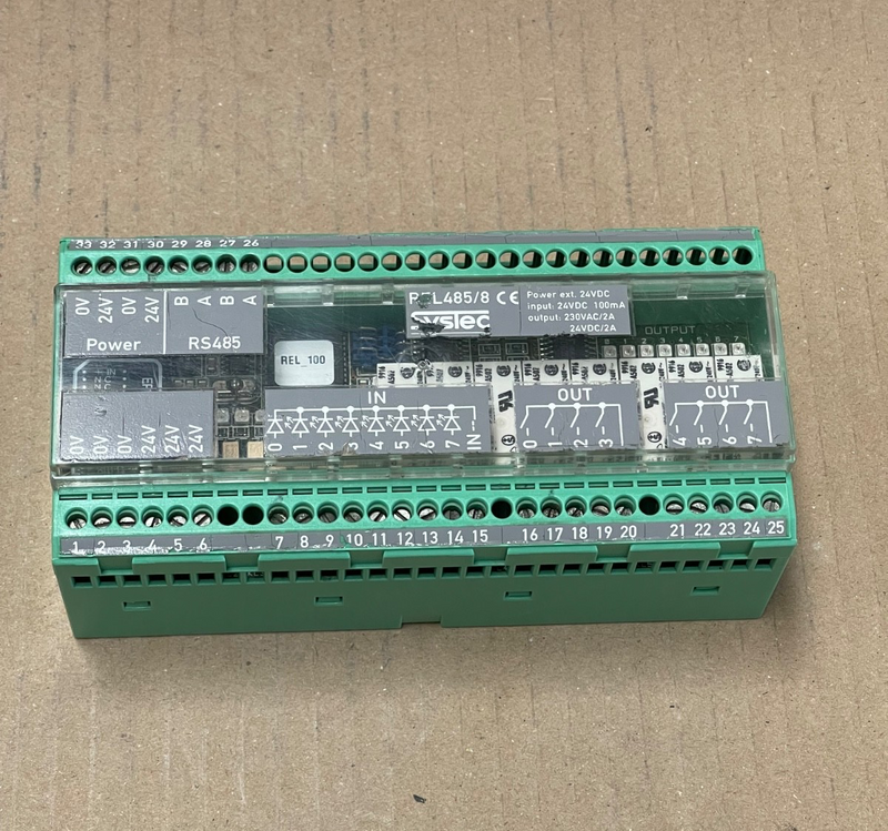SYSTEC – REL485/8 – 8‑Channel Relay Interface with RS‑485 / DIN‑Rail