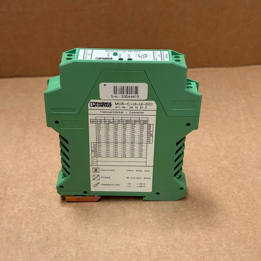Phoenix Contact – 2810913 MCR‑C‑UI‑UI‑DCI – 3‑Way Signal Isolator, 0–10 V/4–20mA