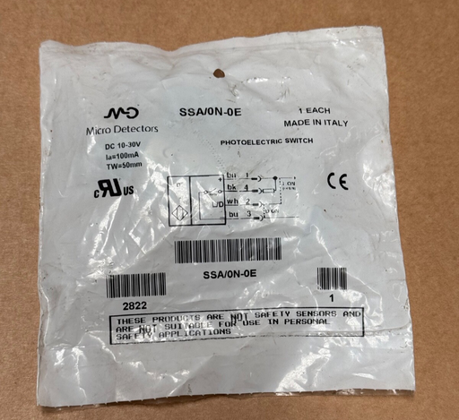Micro Detectors – SSA/0N‑0E – M18 Retro‑Reflective Photoelectric Sensor