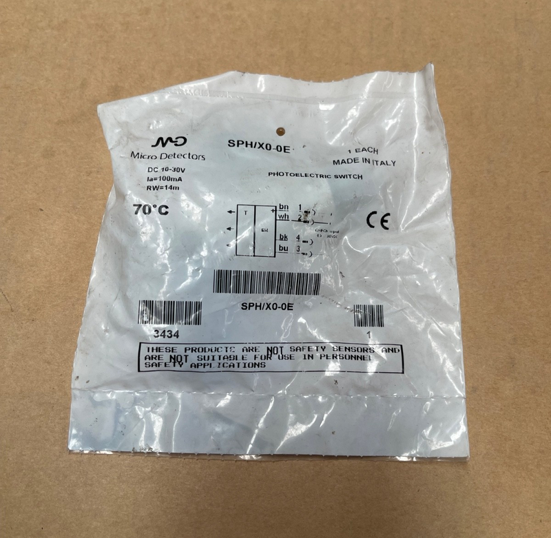 Micro Detectors – SPH/X0‑0E – M18 Photoelectric Sensor, Diffuse Mode, NPN Output