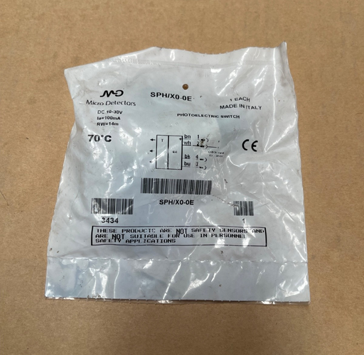 Micro Detectors – SPH/X0‑0E – M18 Photoelectric Sensor, Diffuse Mode, NPN Output