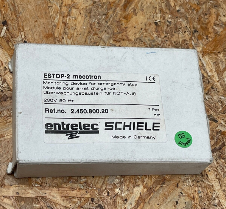 Entrelec (Schiele) – 2.450.800.20 – ESTOP‑2 Safety Relay, 230 V AC, 2 NO Contact