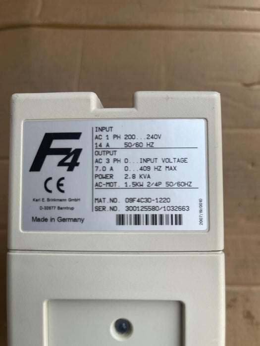 KEB Combivert, 09F4C3D-1220, F4 Series, 1.5kW 2/4HP