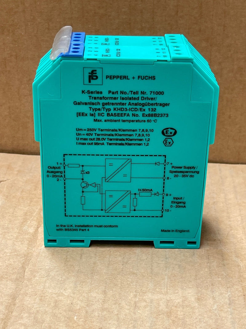 Pepperl+Fuchs – KHD3‑ICD/EX132 (71000) – Transformer‑Isolated Analog Driver