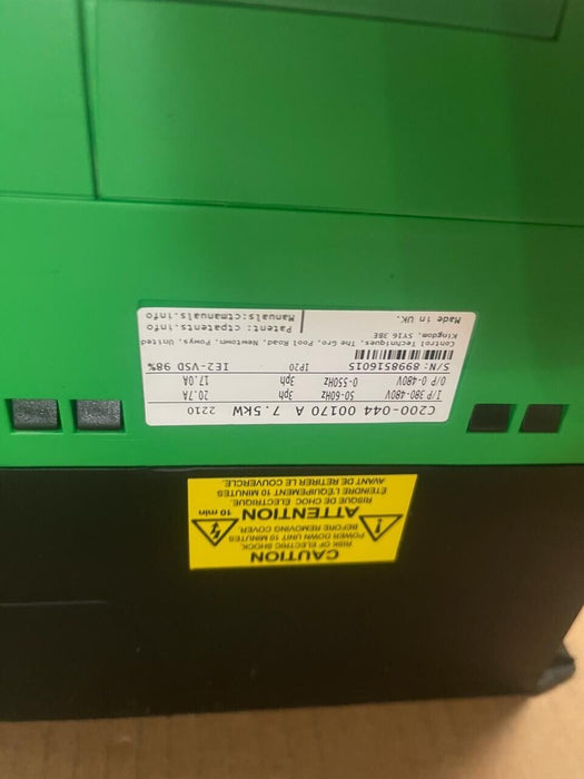 Control Techniques Commander - C200-044 00170 A 7.5kW - VFD Motor Speed Drive
