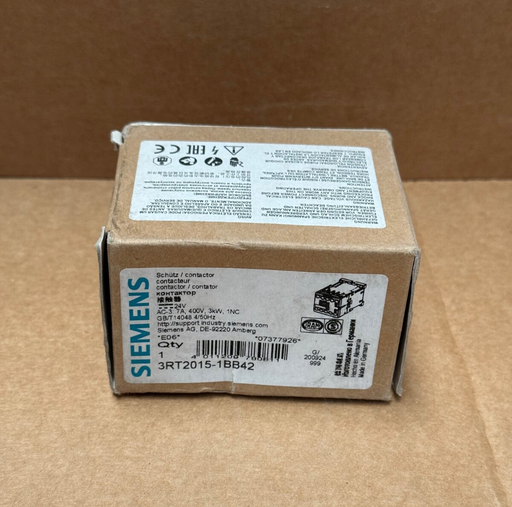 Siemens – 3RT2015‑1BB42 – SIRIUS S00 Power Contactor, 7 A @ 400 VAC, 24 VDC Coil
