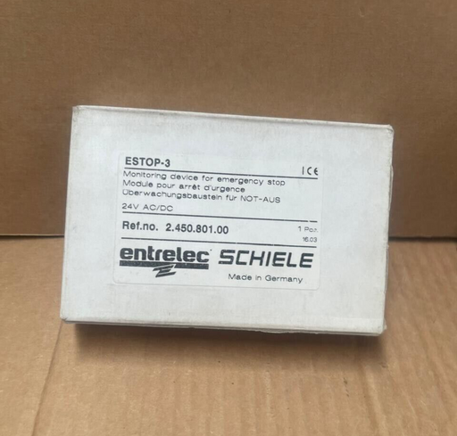 Schiele Entrelec - ESTOP-3 - Emergency Stop Safety Relay, 24V AC/DC, 3 NO Contac