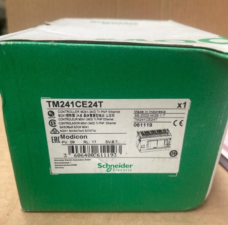 Schneider Electric Modicon TM241CE24T Controller M241-24IO Tr.PNP Ethernet