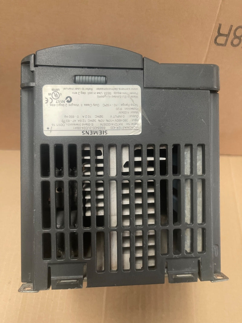 Siemens – 6SE6420‑2UD24‑0BA1 – MICROMASTER 420 Unfiltered 4 kW VFD