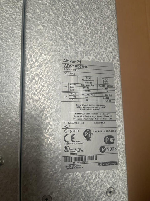 Schneider Electric Altivar71 - ATV71HD37N4 - 37kW/50HP Speed Drive 350h Runtime