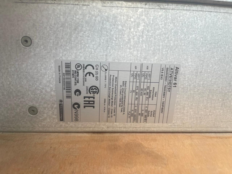 Schneider Electric Altivar 61 - ATV61HD75Y - VFD 55kW/500V - 75kW/690V