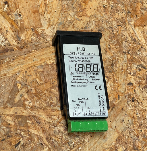 H.G. – DV3.001.776B – Digital Panel Meter ±1999, 0/4–20 mA 0–10 V, 24V DC