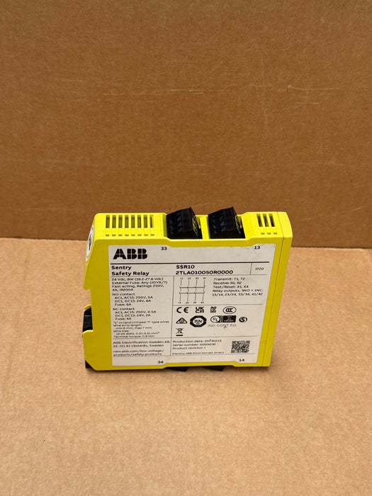 ABB – 2TLA010050R0000 – SENTRY SSR10 Safety Relay, 3NO+1NC, 24 VDC, DIN‑Rail