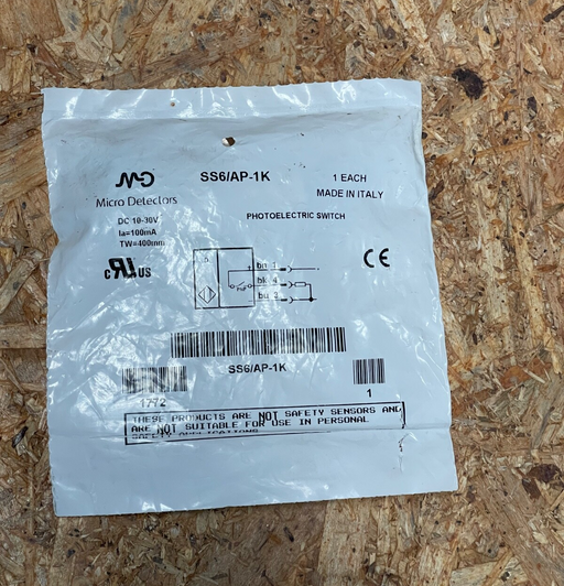 Micro Detectors – SS6/AP‑1K – M18 Tubular Diffuse Photoelectric Sensor (PNP)