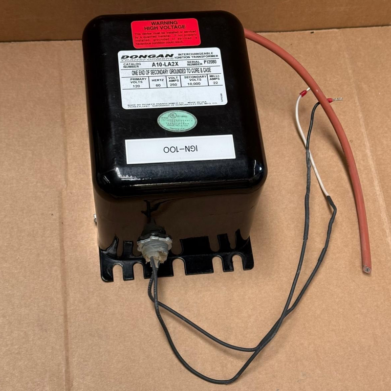 Dongan – A10‑LA2X – 250 VA End‑Ground Ignition Transformer, 120 VAC Pri, 10 kV S