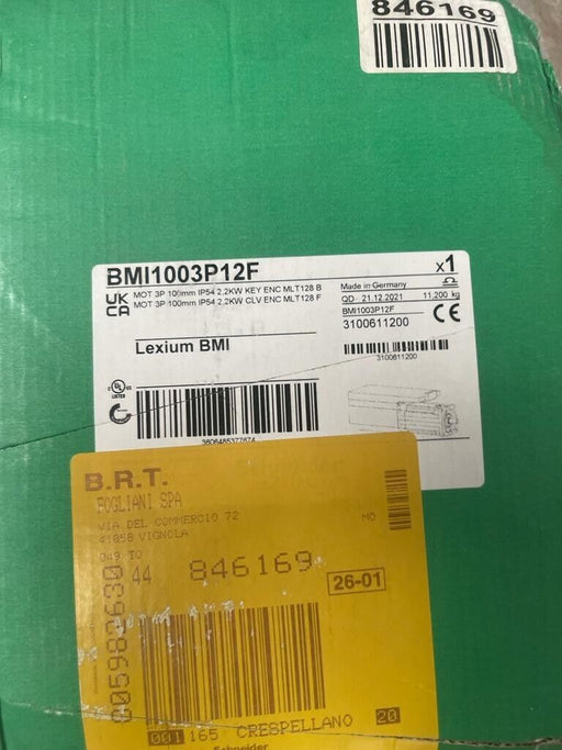 Schneider Electric, BMI1003P12F, Servo motor Lexium BMI 3P 100mm IP54 2.2kW