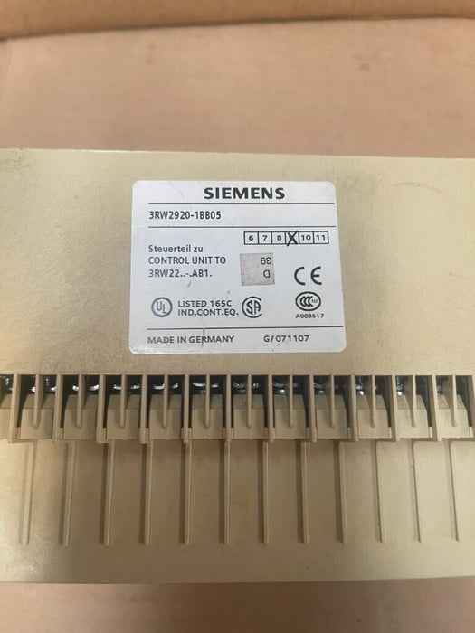 Siemens 3RW2920-1BB05 SPARE CONTROL UNIT