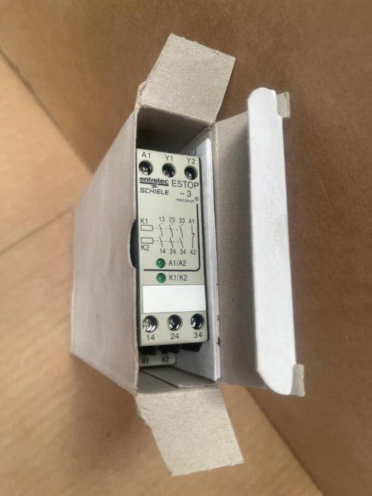 Schiele Entrelec - ESTOP-3 - Emergency Stop Safety Relay, 24V AC/DC, 3 NO Contac