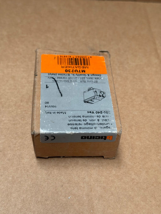 BTicino – M7U230 – Megatiker Under‑Voltage Release, 200–240 VAC for M1/M2 Series