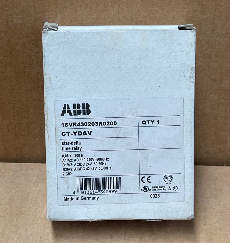 ABB – 1SVR430203R0200 – CT‑YDAV Star‑Delta Time Delay Relay 0.05 s – 300 h