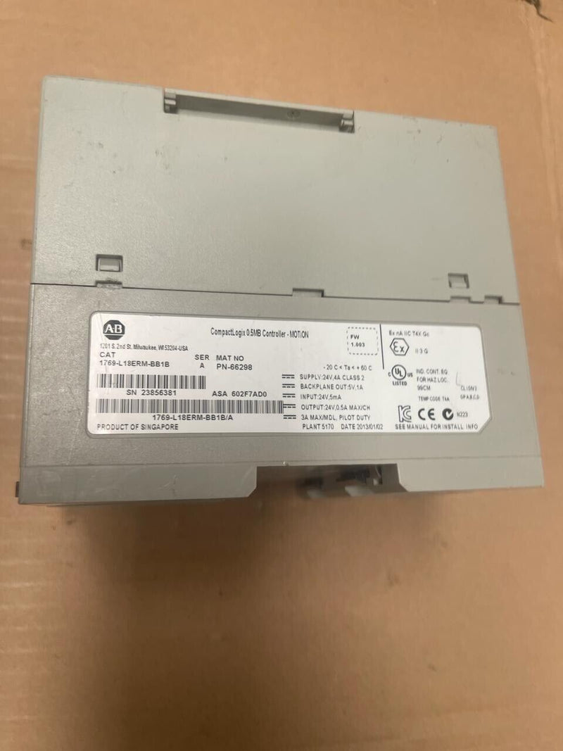 Allen-Bradley - 1769-L18ERM-BB1B - CompactLogix 0.5MB Controller - MOTION