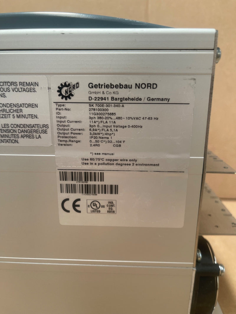NORD – SK 700E-301-340-A – NORDAC SK 700E 3 kW Frequency Inverter