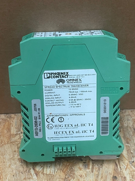 Phoenix Contact – RAD‑ISM‑2400‑SET‑BD‑BUS‑ANT (2867733) – 2.4 GHz Wireless I/O