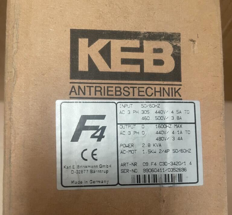 KEB Combivert 09.F4.C3D-3420/1.4 - AC Speed Drive 1.5kW