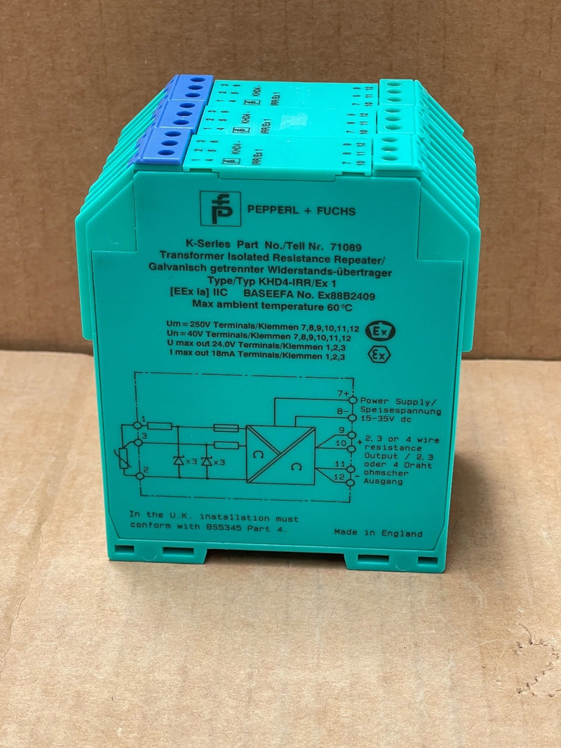 Pepperl+Fuchs – KHD4‑IRR/Ex1 (71089) – Transformer Isolated Resistance Repeater