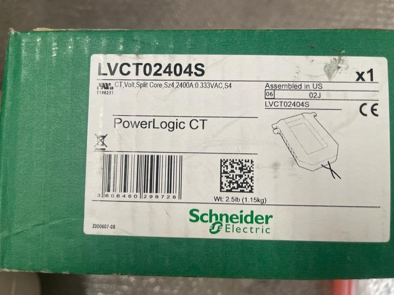 Schneider Electric PowerLogic CT LVCT02404S CT, Volt, Split Core, Sz4, 2400A