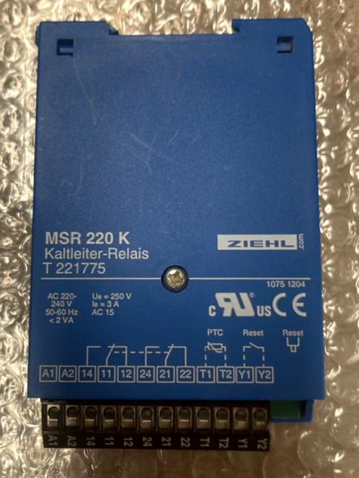 Ziehl Kaltleiter-Relais Typ MSR220K