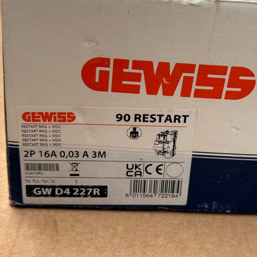 Gewiss – GWD4227R – ReStart RM 2P 16 A Type A RCBO