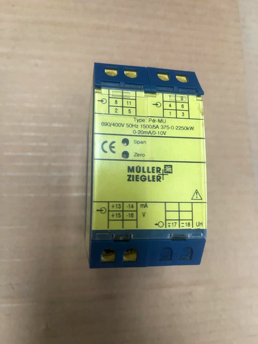 MÜLLER ZIEGLER PDR-MU 690/400V 50Hz 1500/5A 375-0 2250kW 0-20mA/0-10V