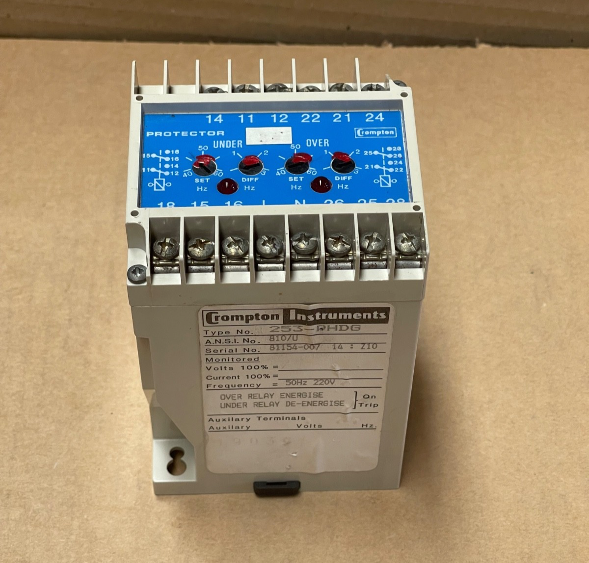 Crompton Instruments – 253-PHDG – Protector Trip Relay (400 V AC / 50 ...