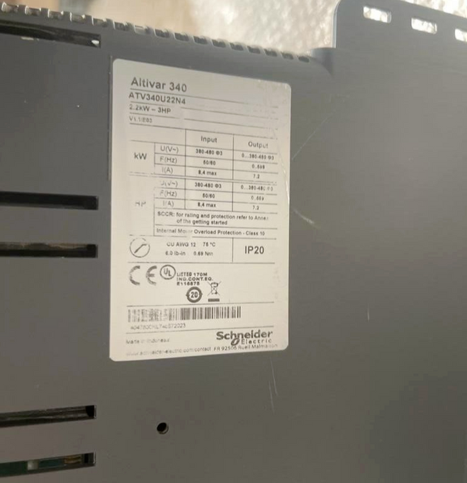 Schneider Electric, ATV340U22N4, Altivar 340 2.2kW - 3HP