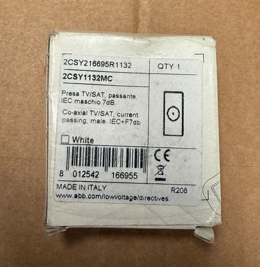 ABB – 2CSY1132MC – TV/SAT Coaxial Socket, Pass-Through, IEC Male