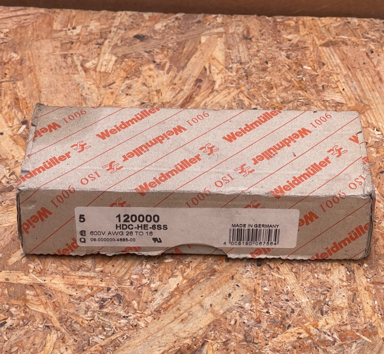 5PC Weidmüller – HDC‑HE‑6SS (120000) – Heavy‑Duty 6‑Pole Male Screw‑Clamp Insert