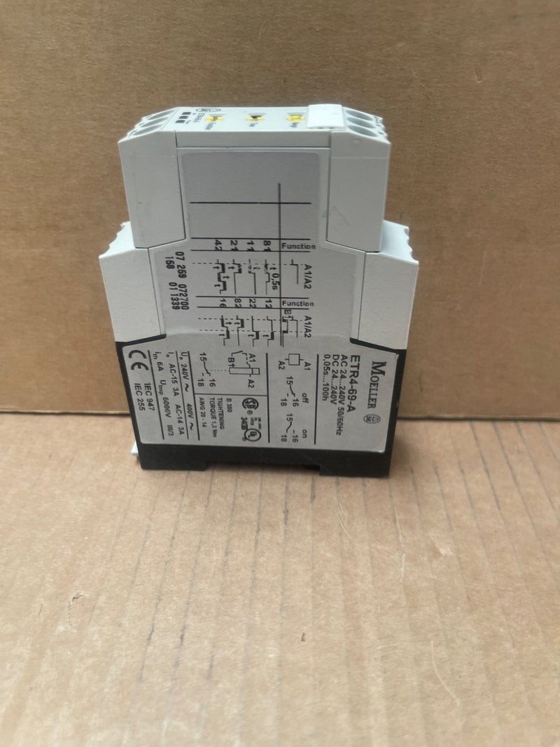 Moeller – ETR4-69-A – Multifunction Timing Relay 0.05 s to 100 h, 24-240