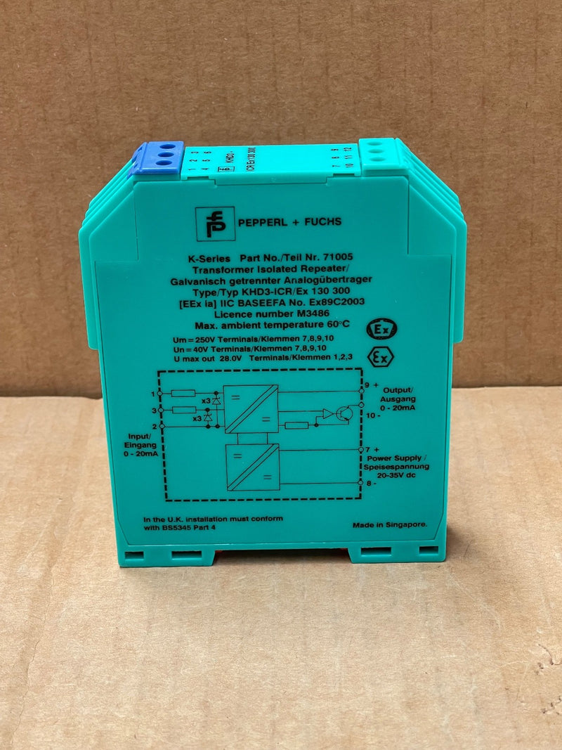 Pepperl+Fuchs – KHD3‑ICR/EX130300 (71005) – Transformer‑Isolated Analog Repeater